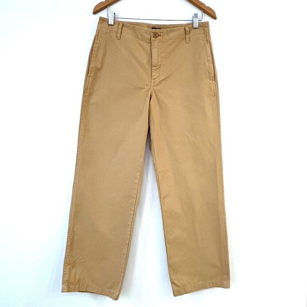 J.Crew Straight Leg Chino Pants Tan Neutral Minimalist Cotton Womens Sz 27 - Picture 2 of 12